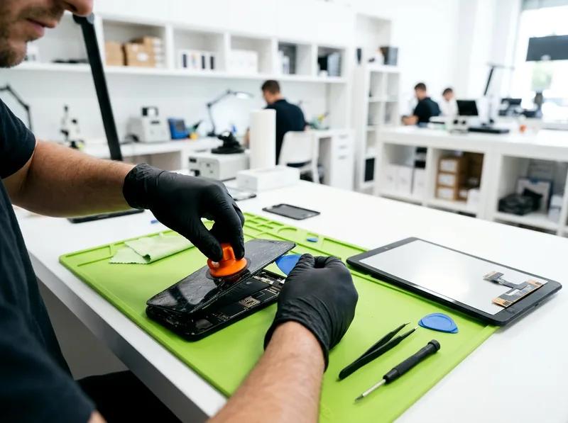 Troca de tela de smartphone na bancada