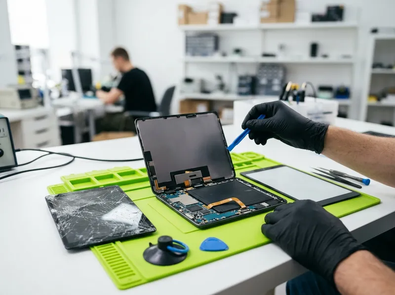 Troca de tela de tablet na bancada